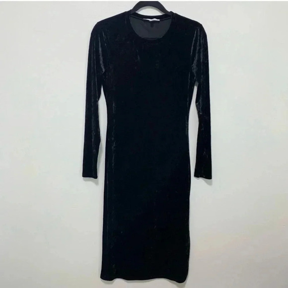 Good American Rulebreaker Black Velvet Midi Dress - size 2 - Medium - R - Picture 2 of 7
